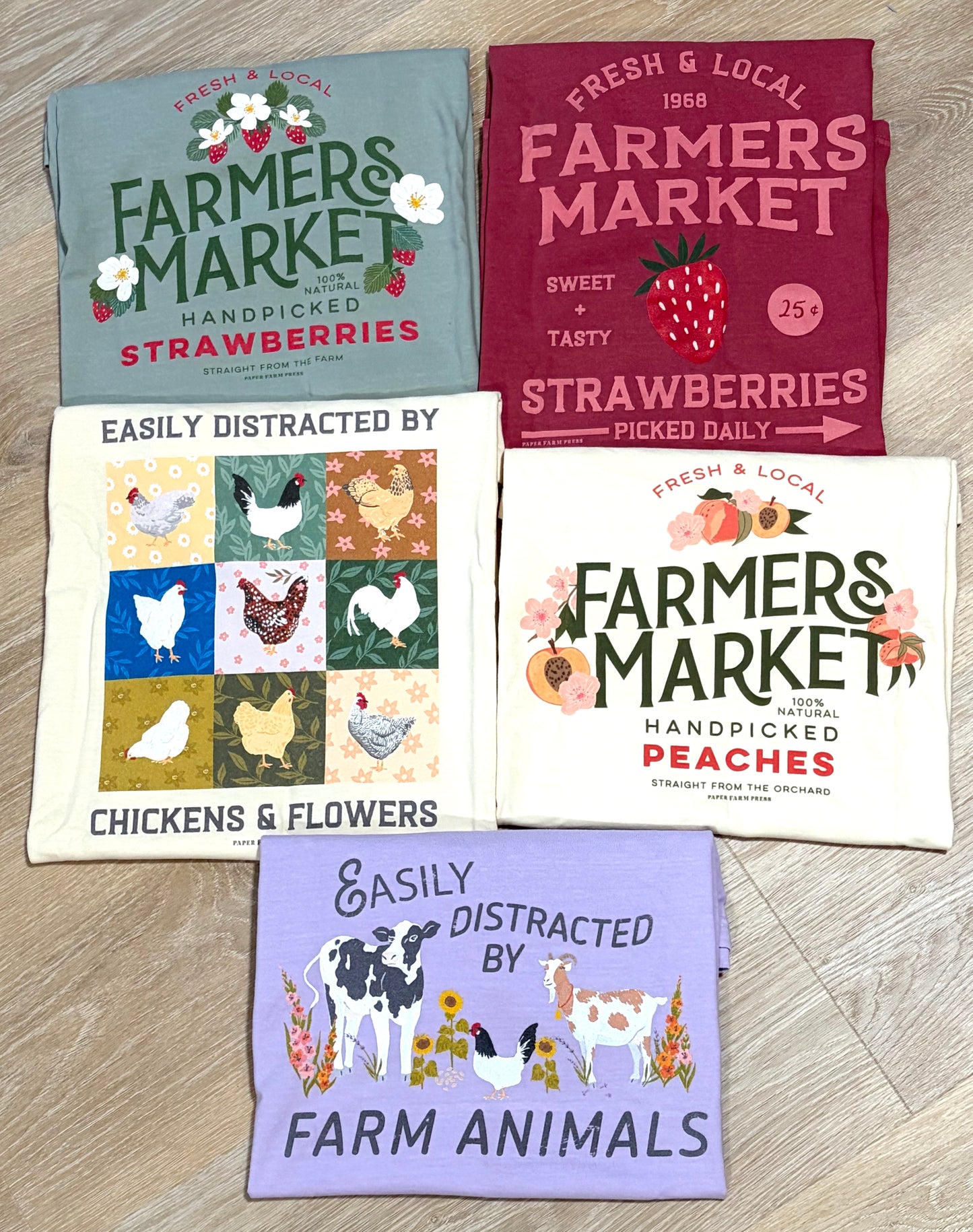Chickens & Flowers Tee (front & back design)