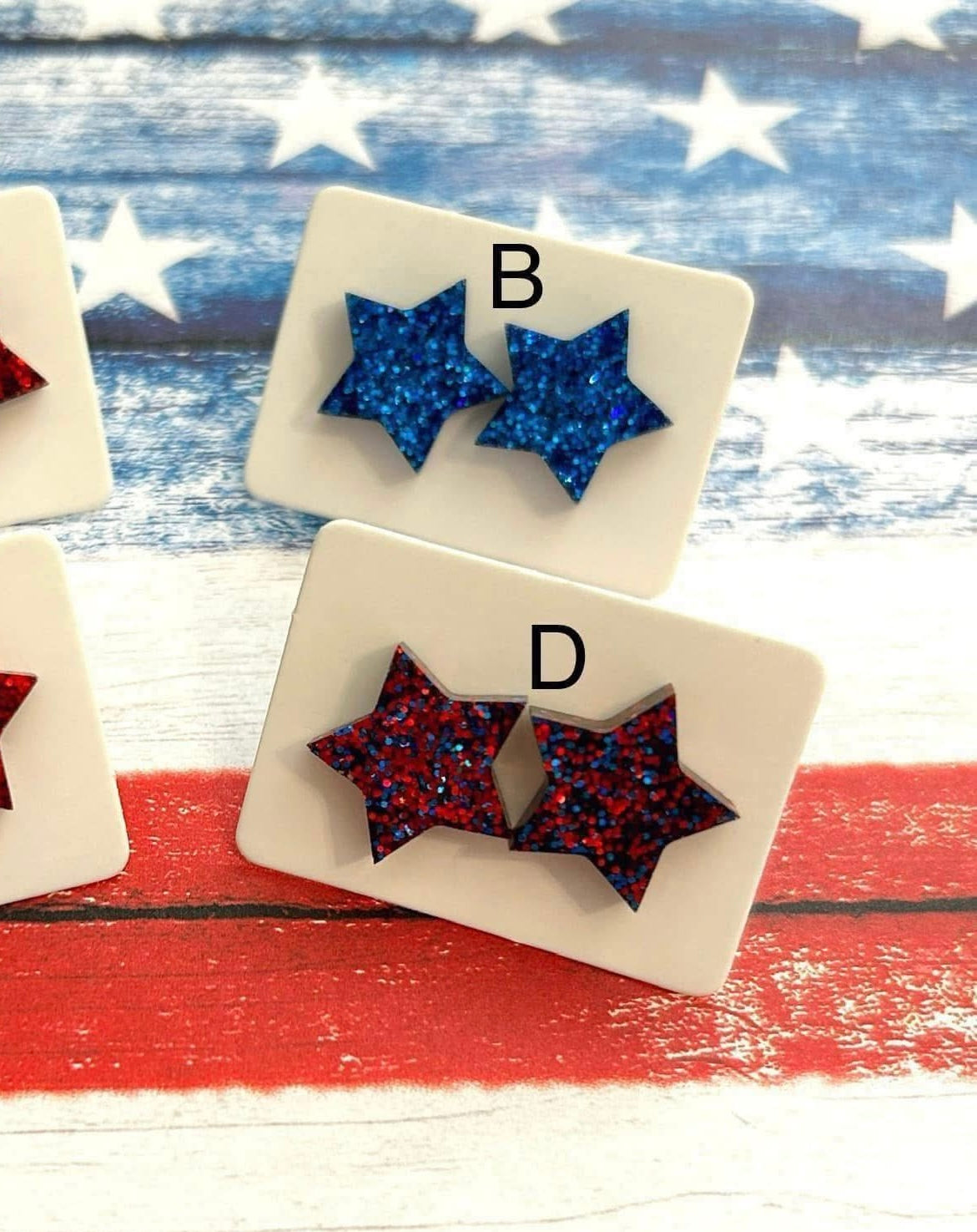 Glitter Star Stud Earrings