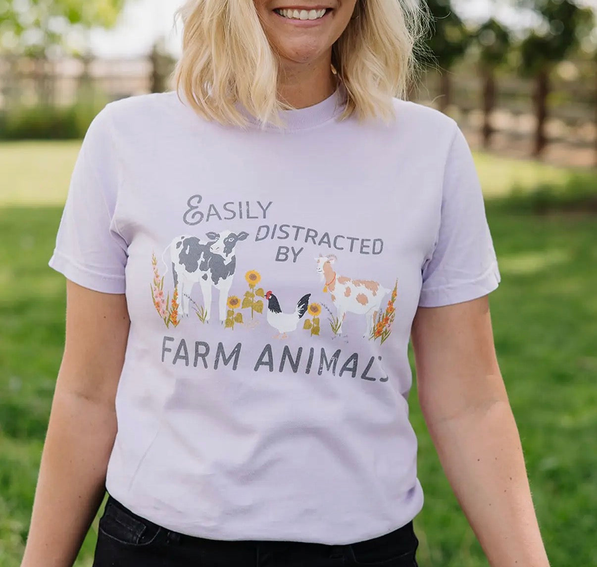 Easily Distracted By Farm Animals Tee