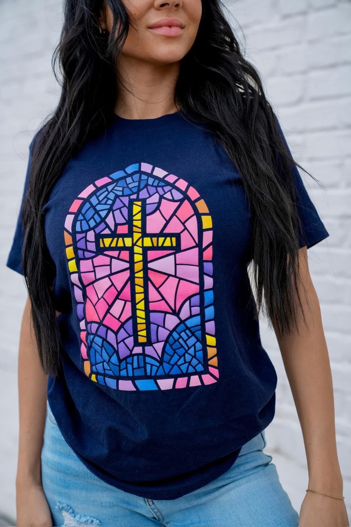 Stained Glass Cross Tee