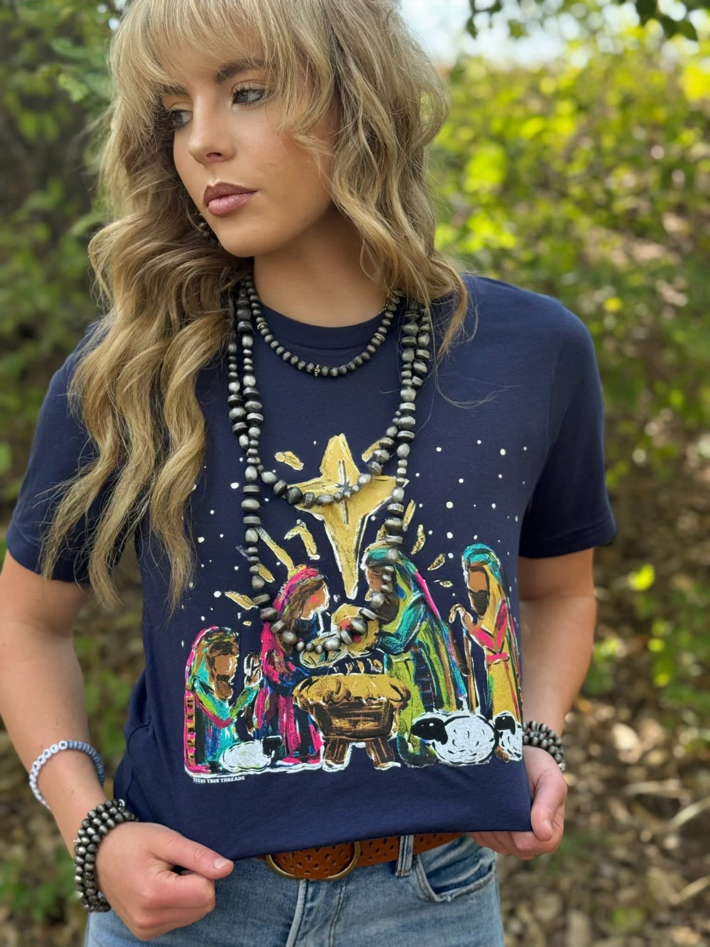 Navy Nativity Tee