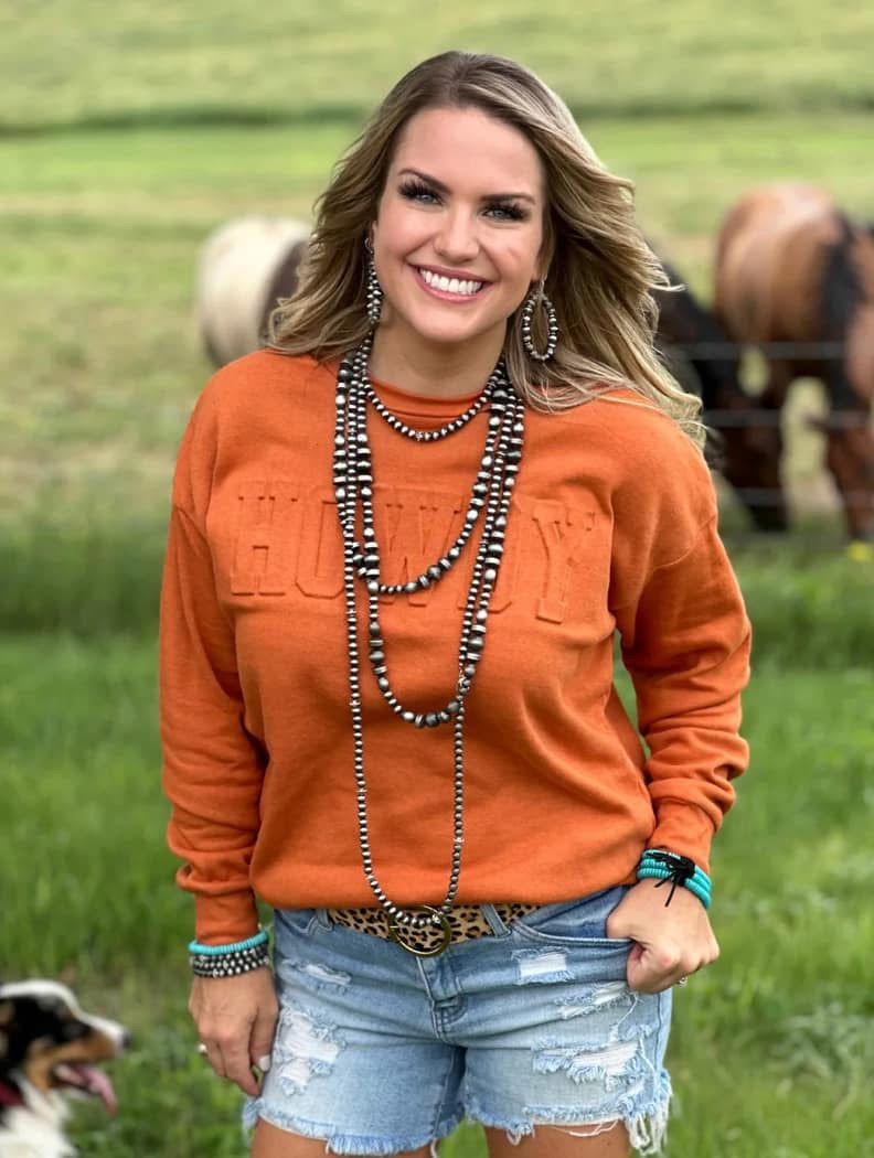 Embossed Howdy Sweatshirt