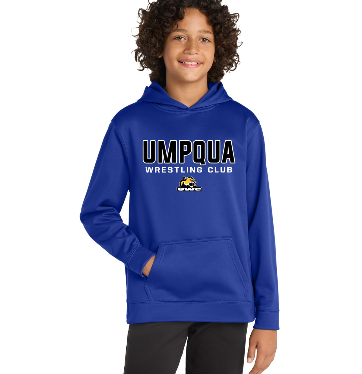 YOUTH Dri Fit Umpqua Wrestling Club Solid Royal Hoodie