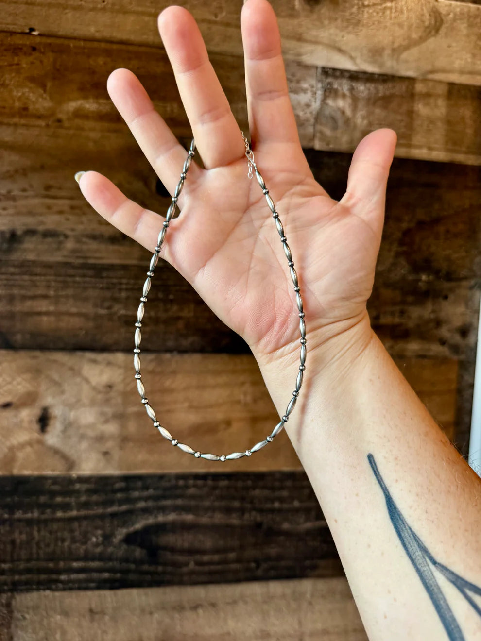 Mini Torpedo Choker Sterling Silver Pearls