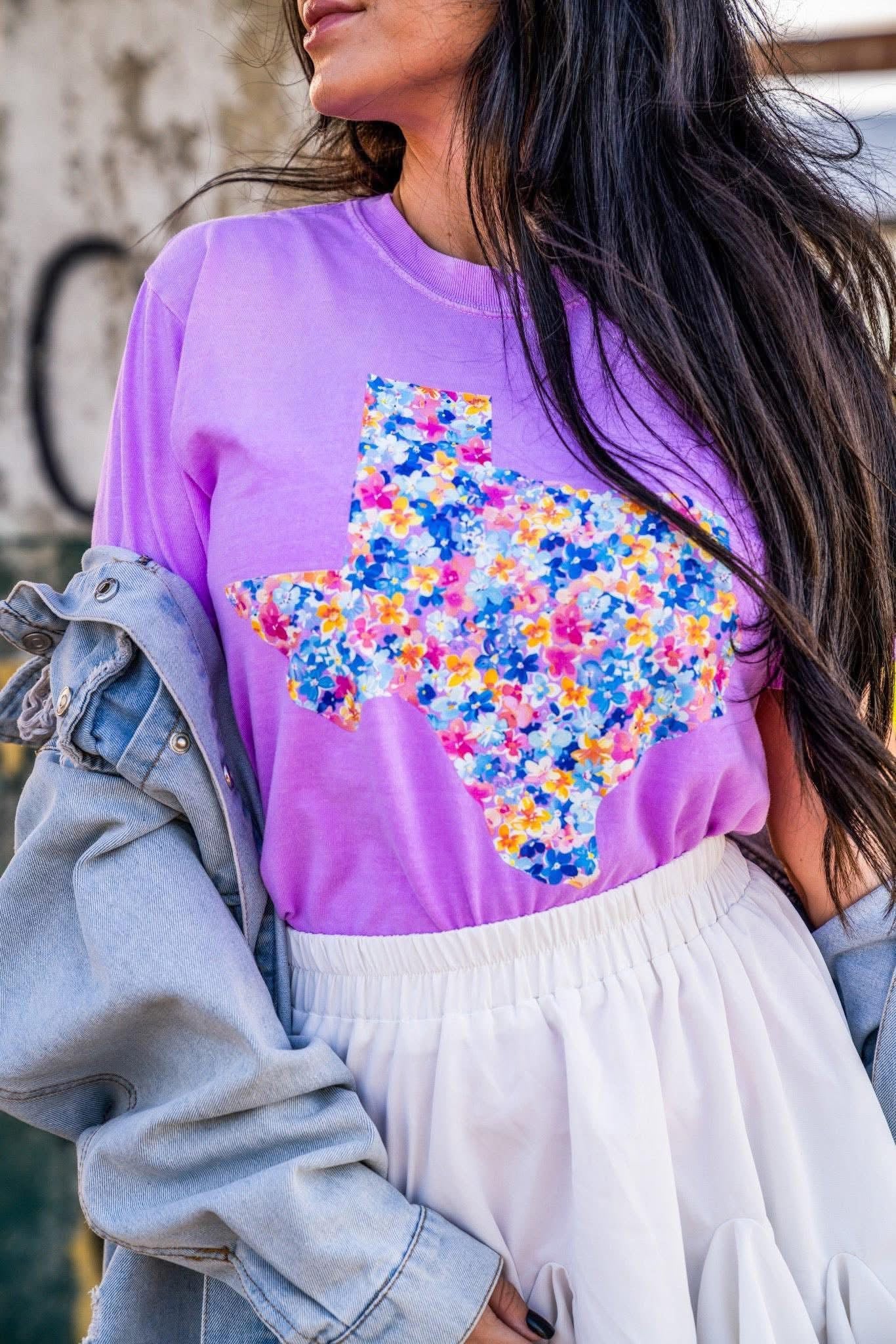 Floral Texas Orchid Tee