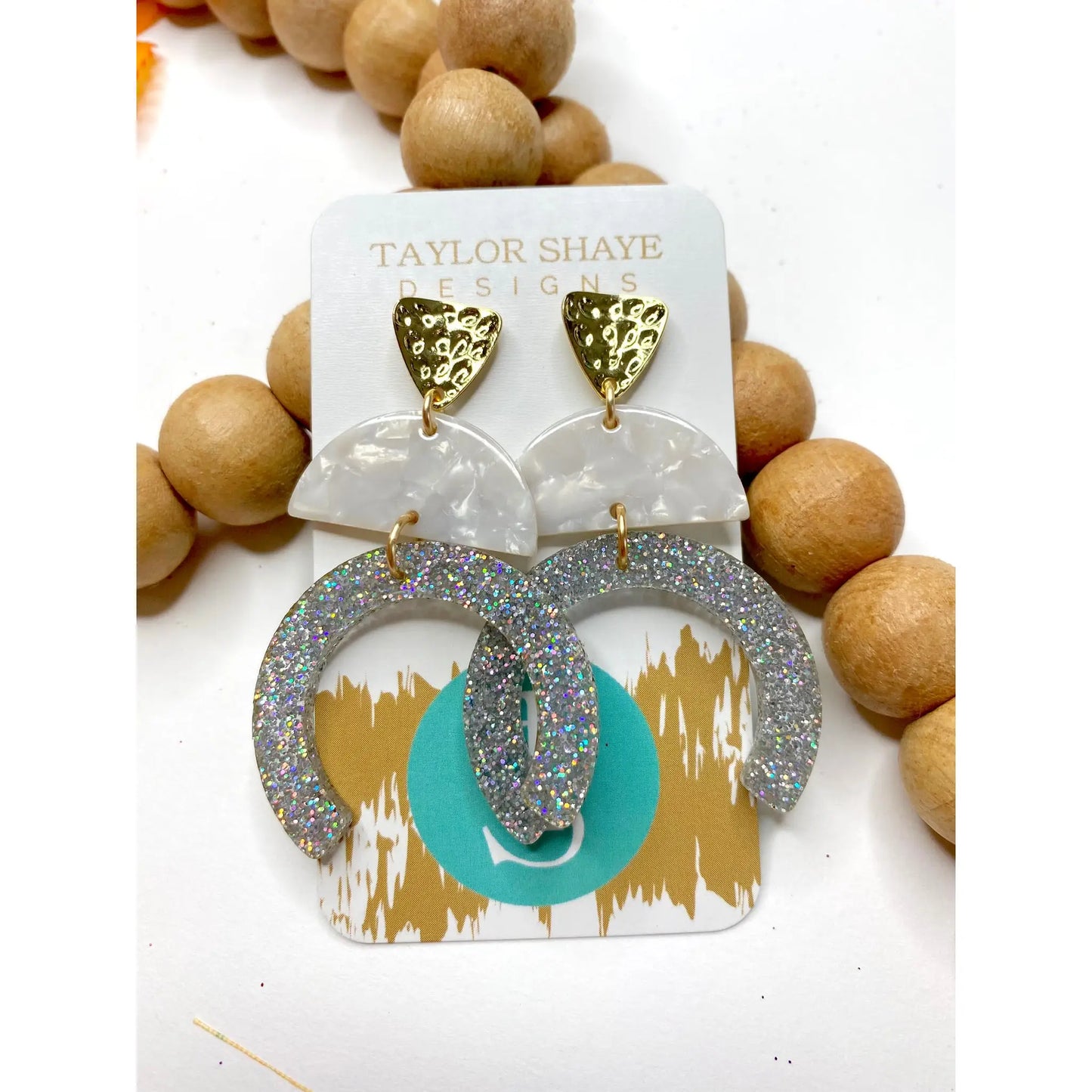 Silver Glitter Acrylic Droos