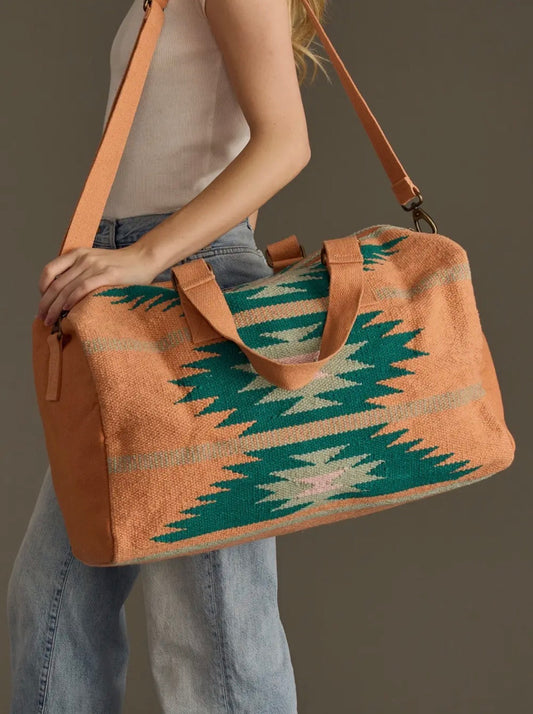Orange, Green, & Pink Aztec Duffel