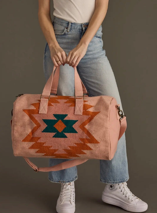 Pink, Orange, Blue/Green Aztec Duffel