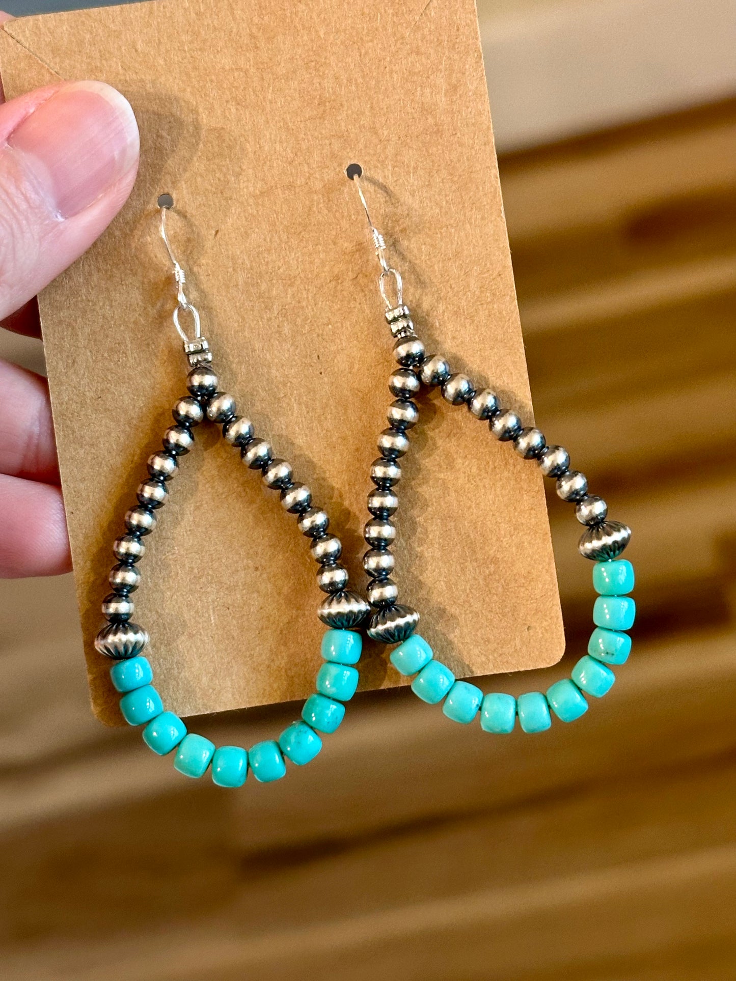 American Turquoise Teardrop Earrings