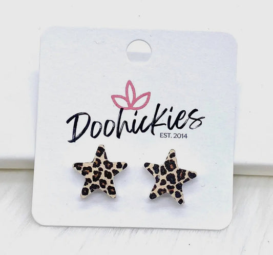 Leopard Star Stud Earrings