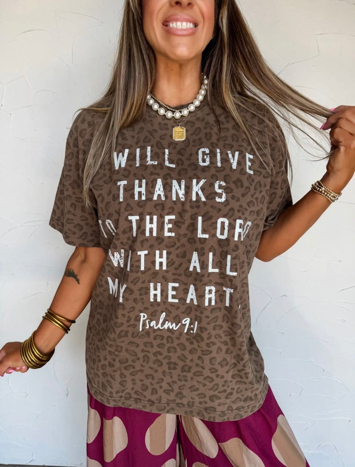 Give Thanks Leopard Tee