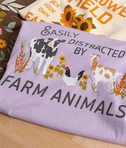 Easily Distracted By Farm Animals Tee
