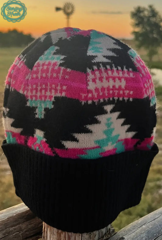 Pink/Turquoise Winter Hat