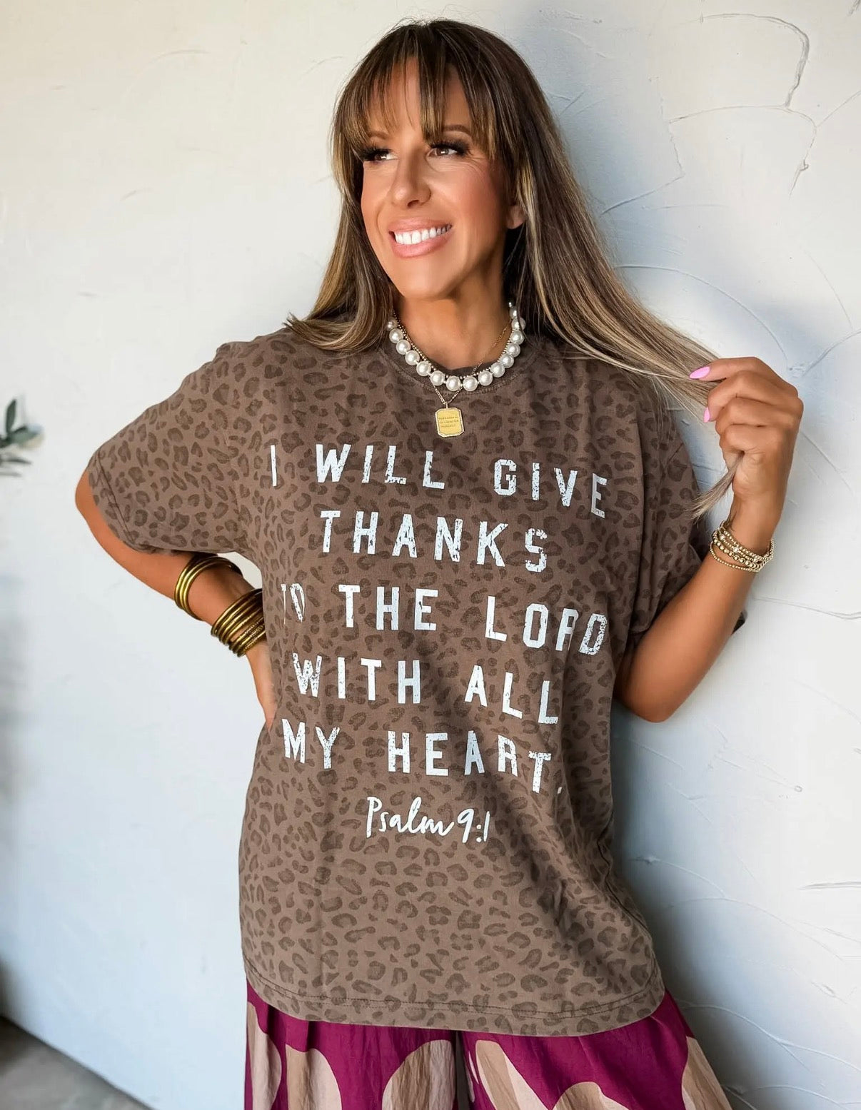 Give Thanks Leopard Tee