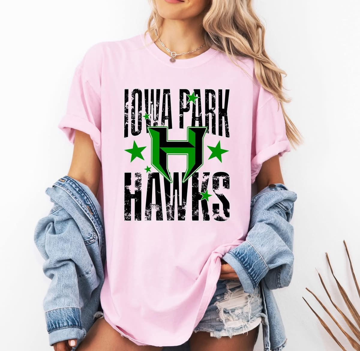 Iowa Park Hawks Pink Tee