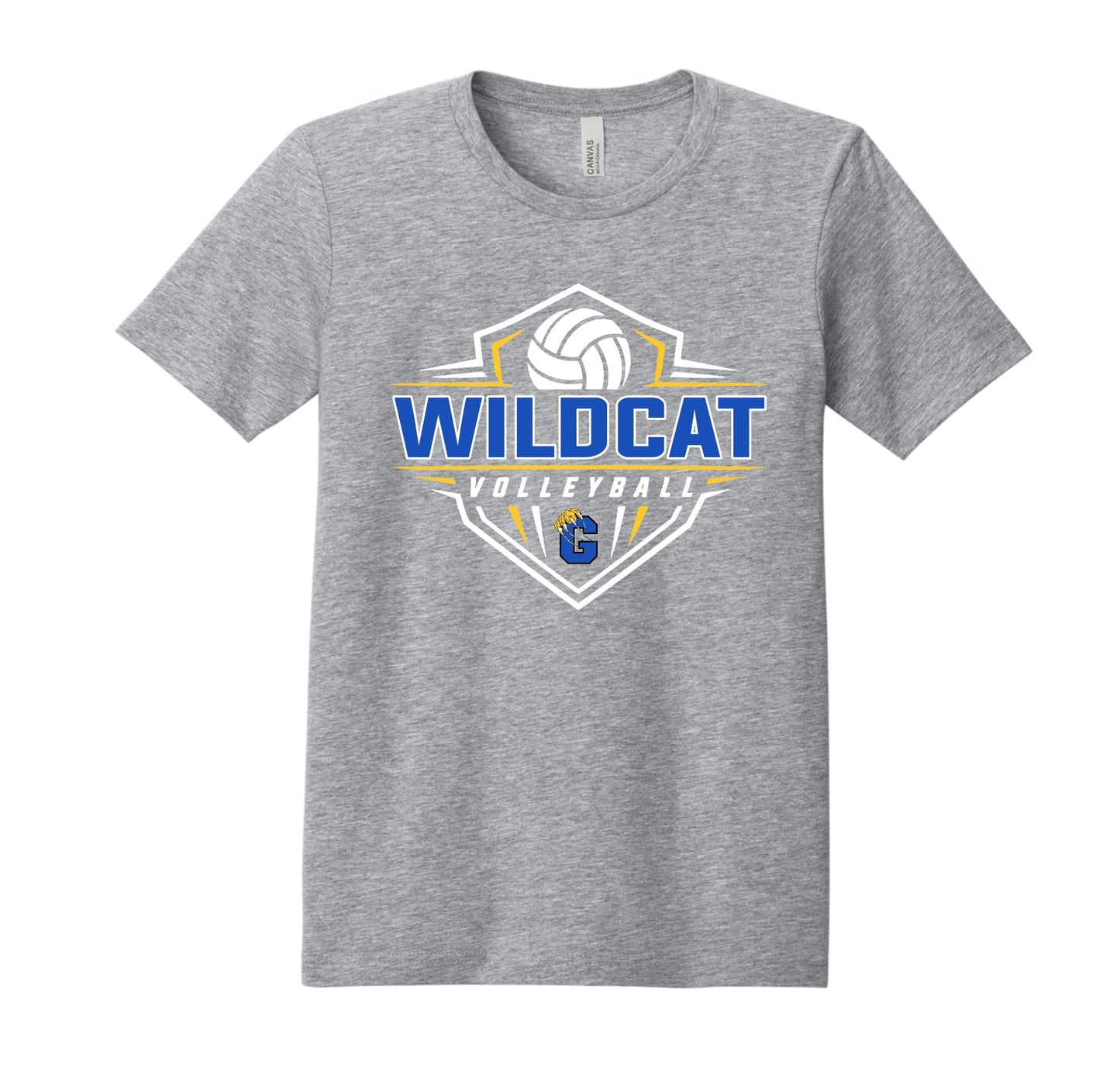 GHS- Wildcat Volleyball Gray Tee