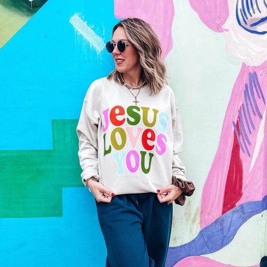 Jesus Loves You Crew Sweatshirt