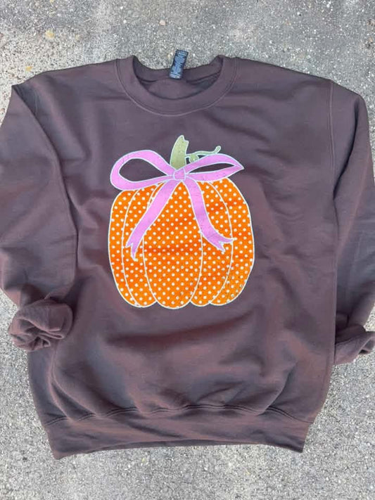 Polka Dot Pumpkin Crew Sweatshirt