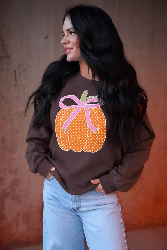 Polka Dot Pumpkin Crew Sweatshirt
