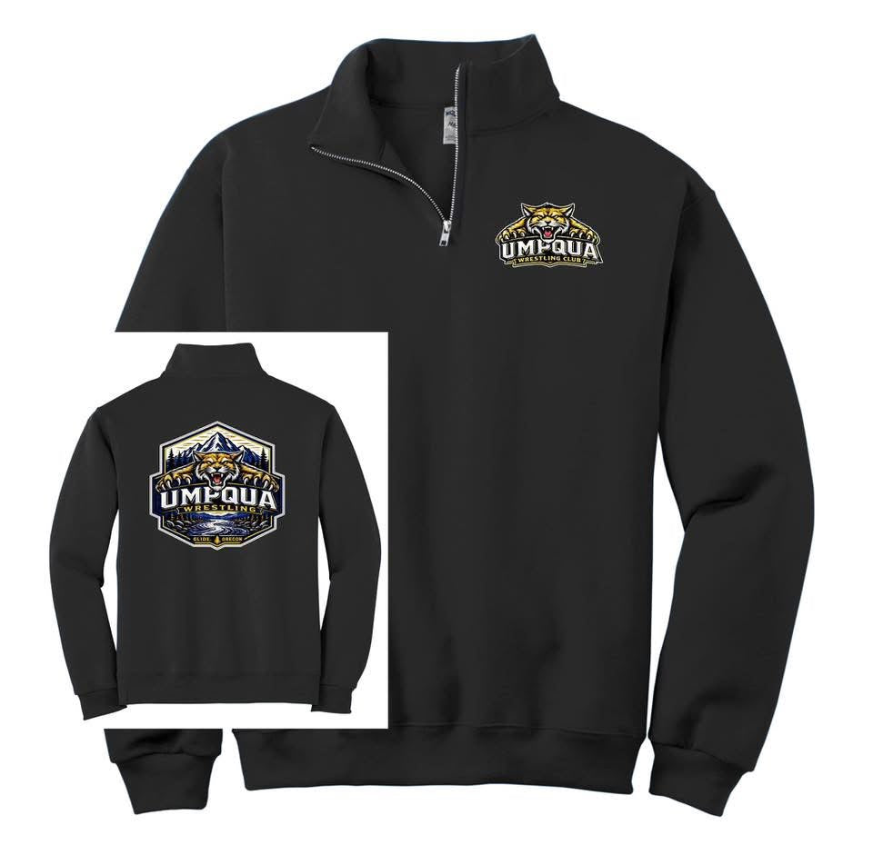 Umpqua Wrestling Club Front/Back Design 1/4 Zip Sweatshirt