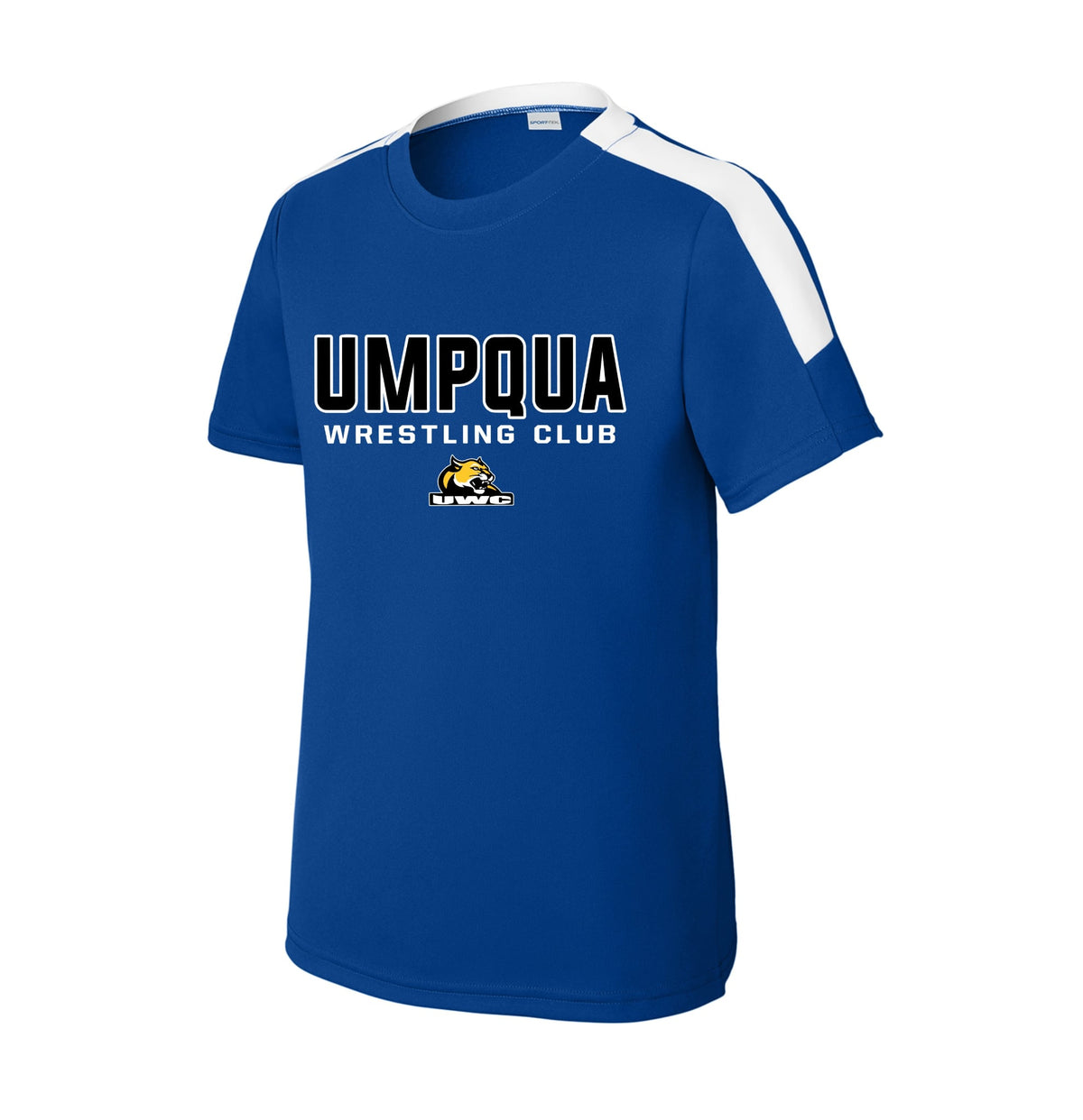 YOUTH Umpqua Wrestling Club Royal/White Dri Fit Tee