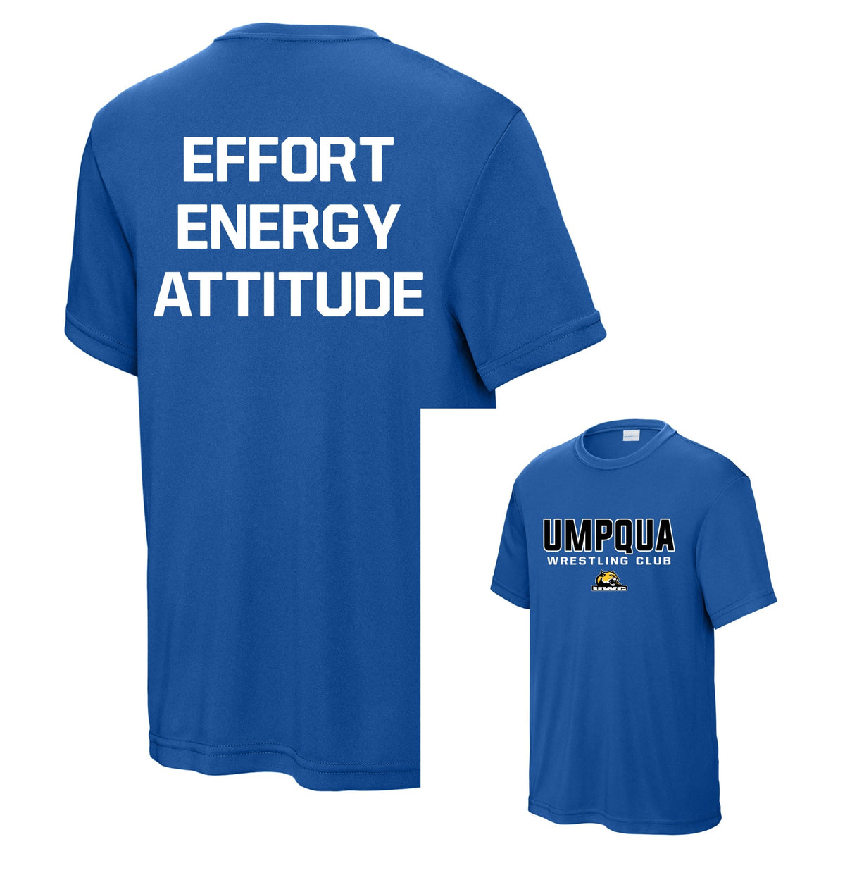 Umpqua Wrestling Club Front/Back Royal Dri Fit Tee