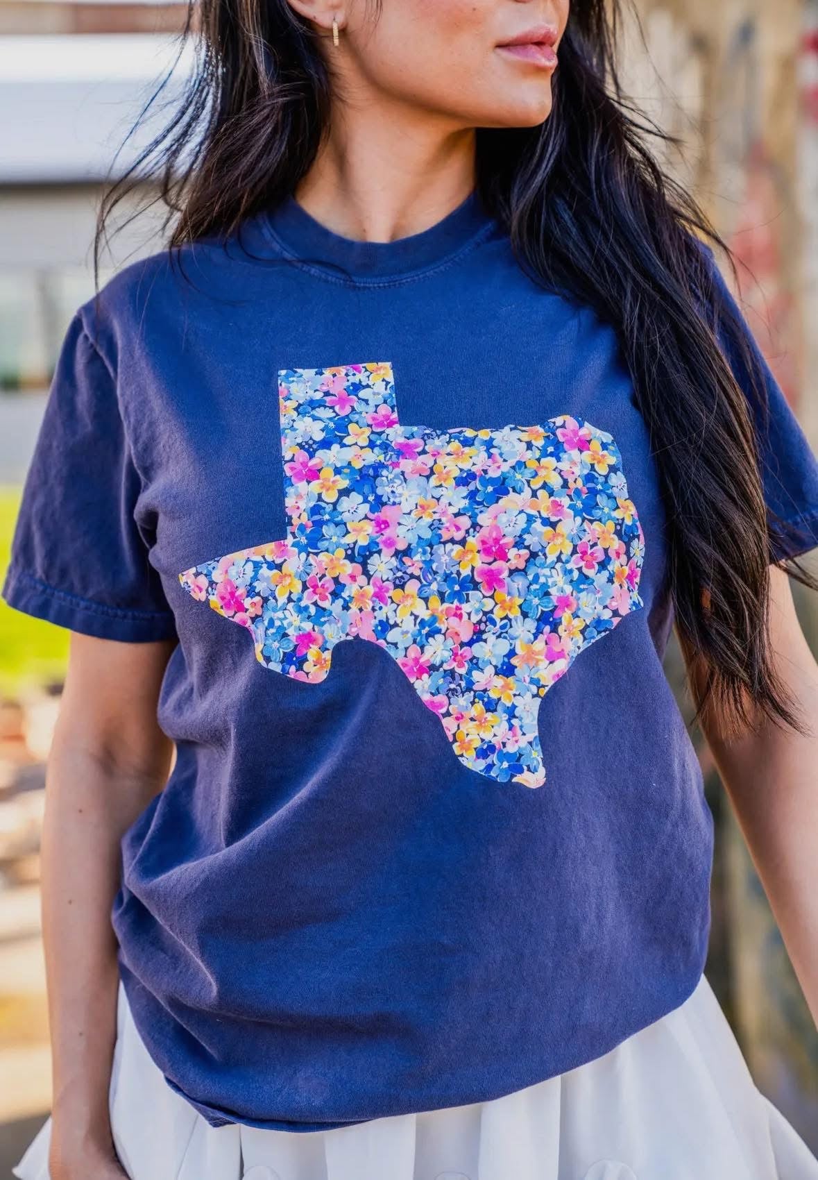 Texas Floral Navy Tee