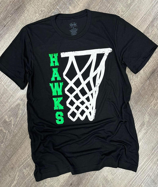 Hawks Basketball Green Metallic Puff Tee