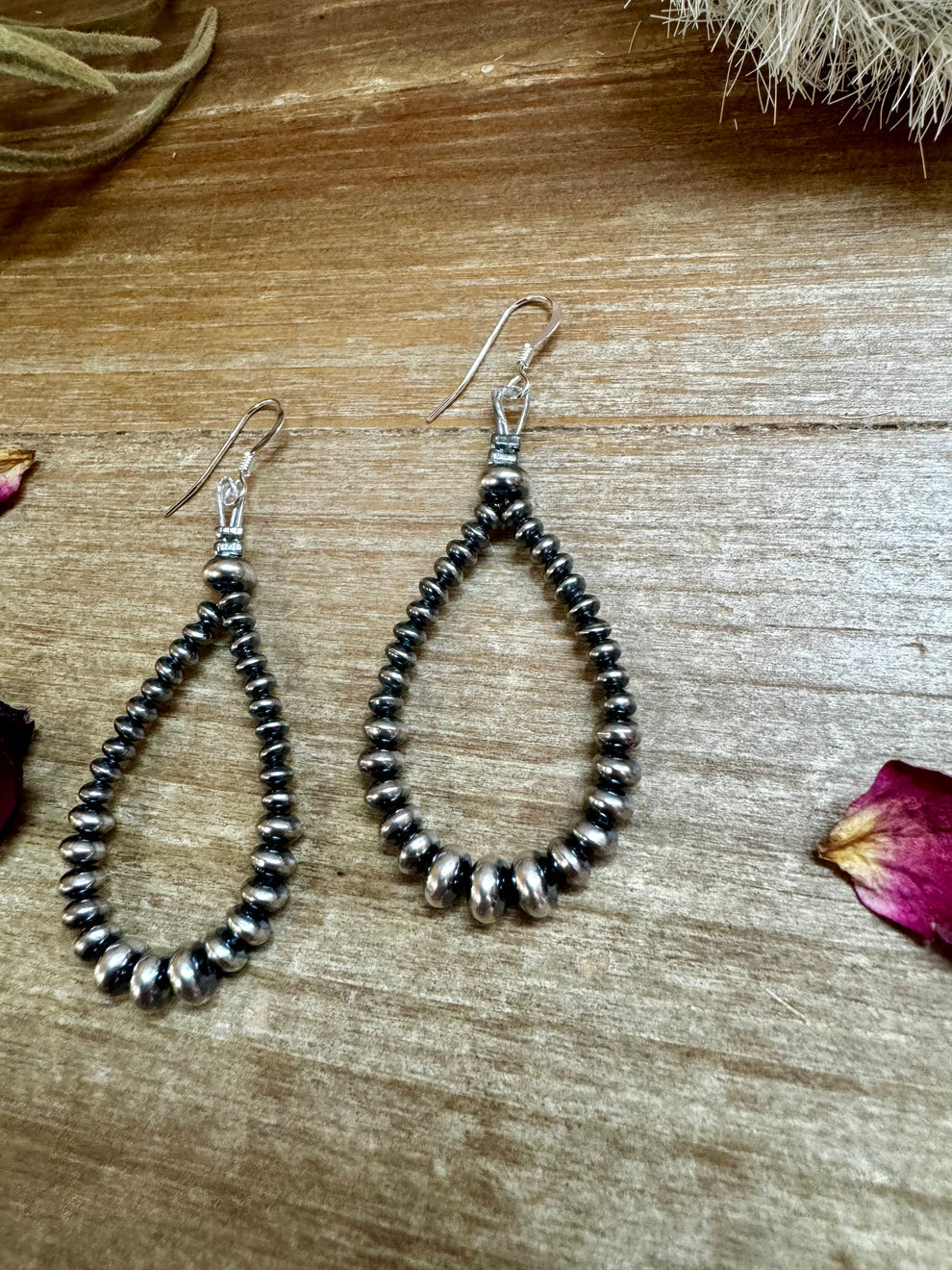 Smaller Sterling Silver Saucer Teardrop Earrings