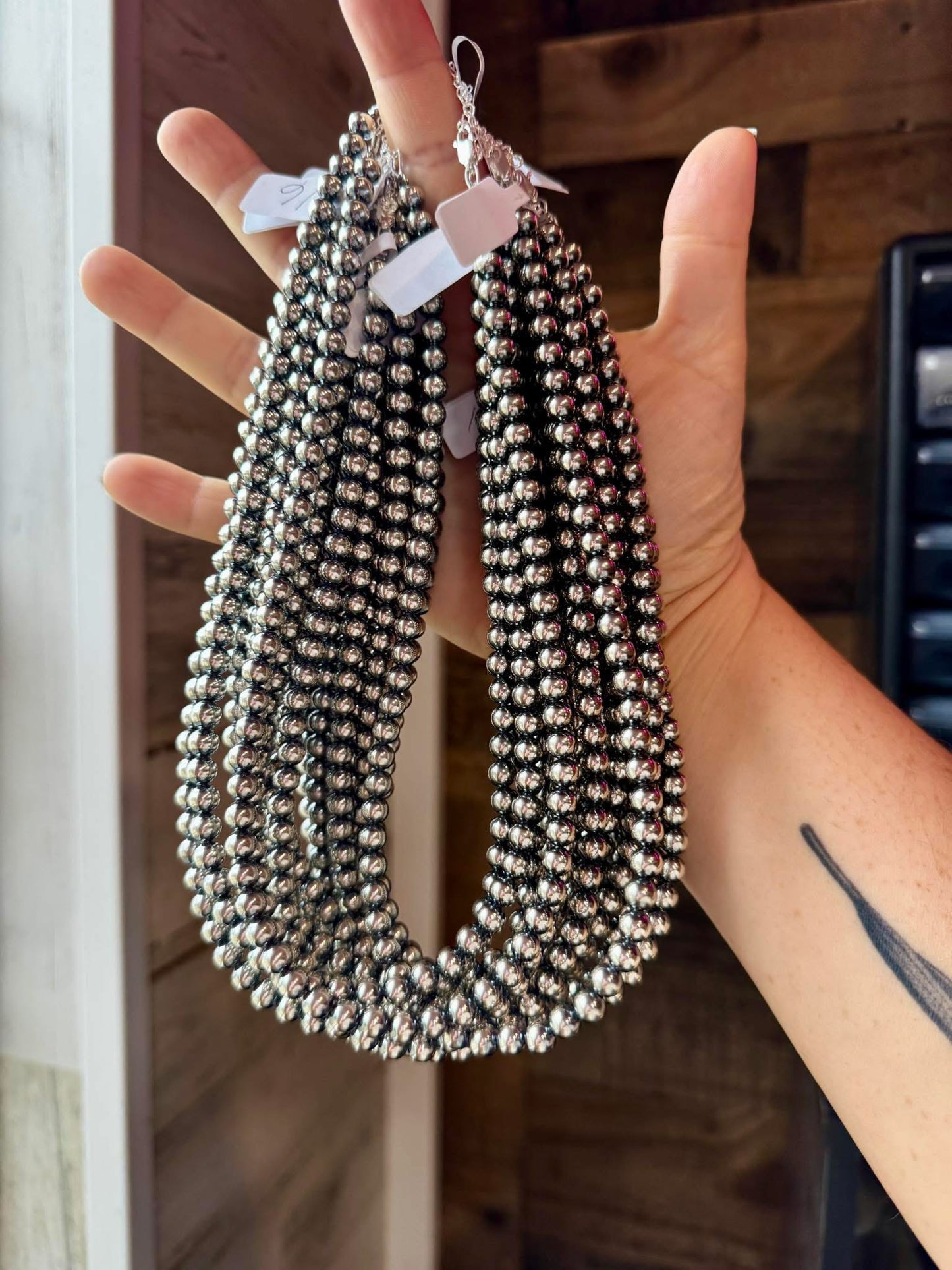 6mm 16 inch Sterling Silver Pearl Necklace