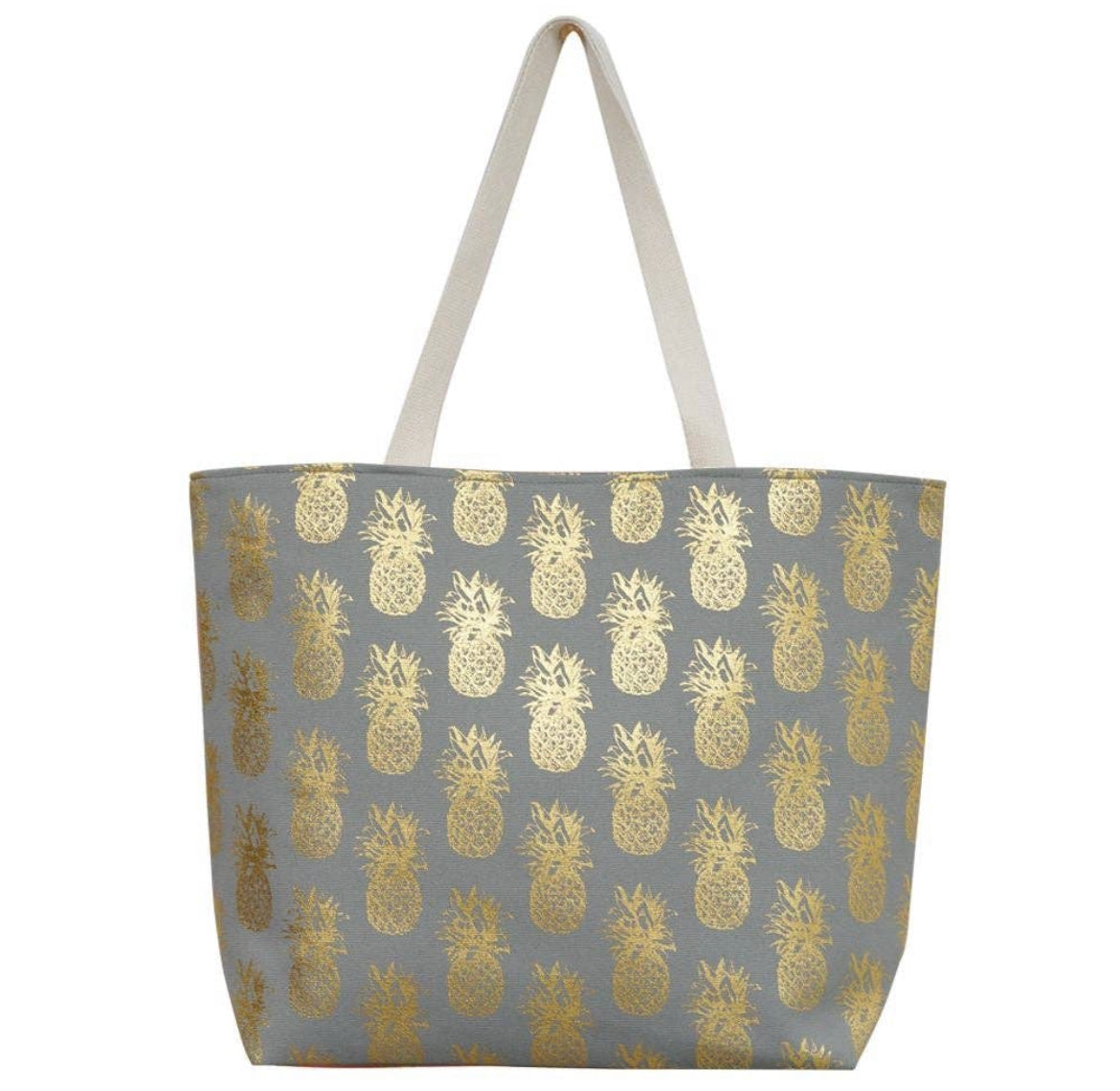 Gray Pineapple Tote